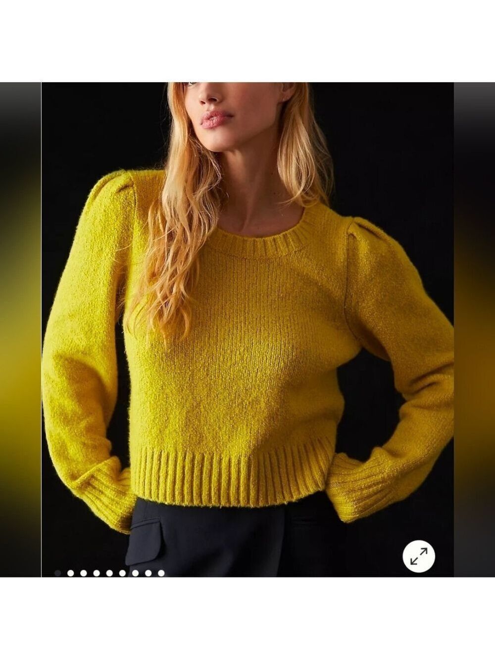 Maeve By Anthropologie Crewneck Puff-Sleeve Sweater Size S